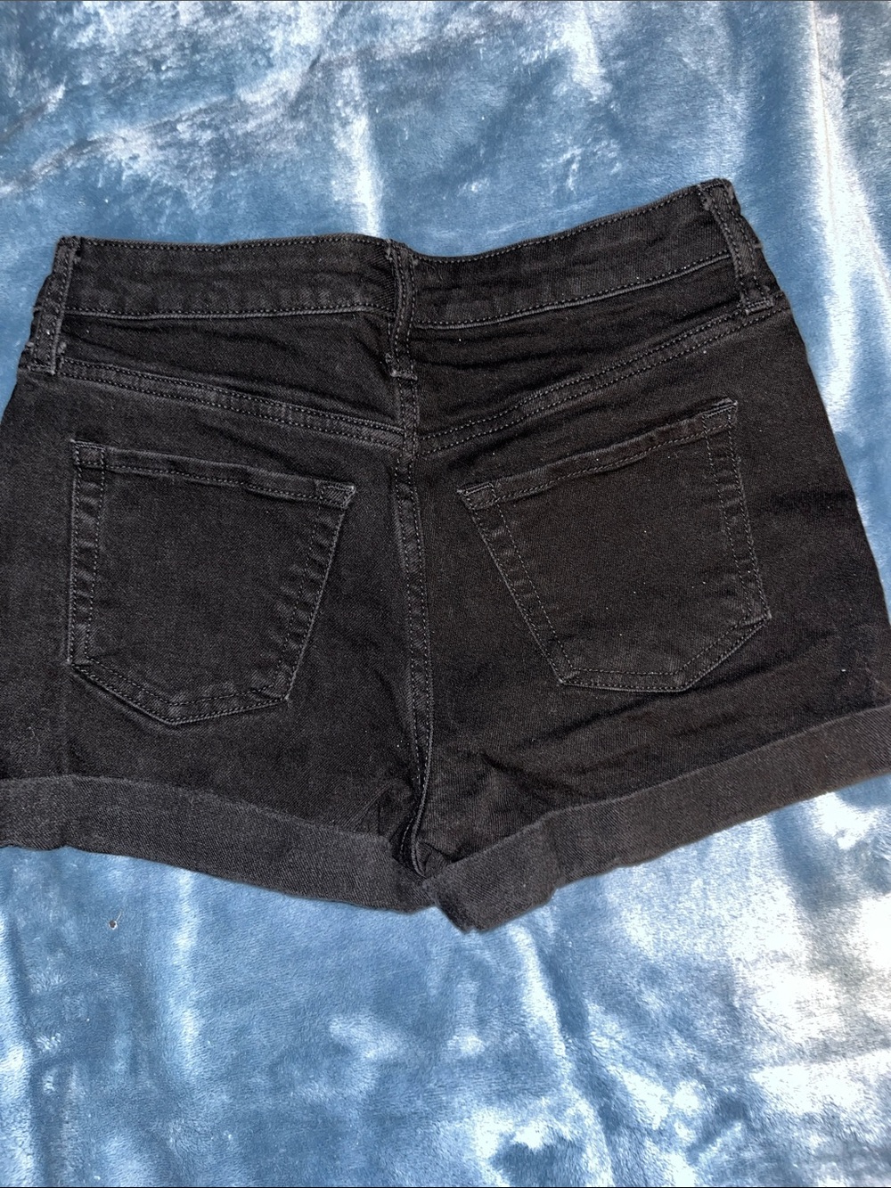 Wild Fable Black High-Rise Rolled Hem Denim Shorts - Picture 3 of 3